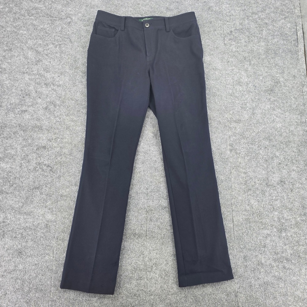 Lauren Ralph Lauren Petite Navy Blue Straight Leg Trousers Pants Size 8P
